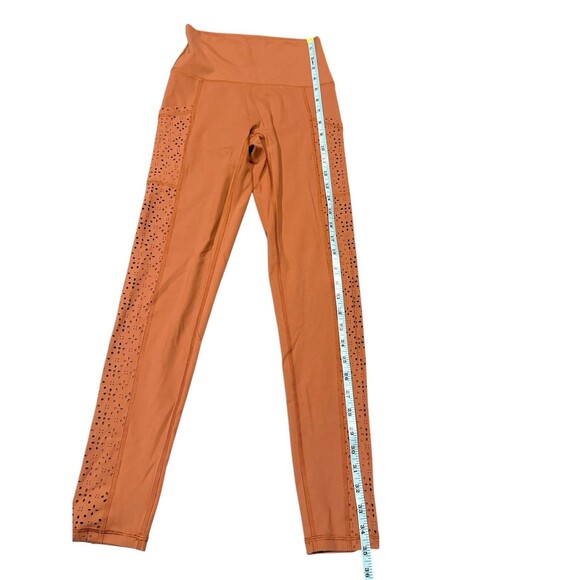 Aerie Rust Orange Laser Cut Side Panel Pocket Leggings Size Small High Rise - Picture 8 of 8